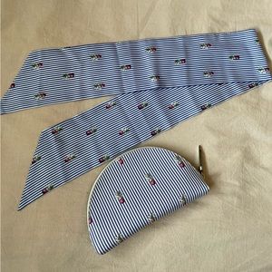 banana republic pineapple clutch and neck scarf